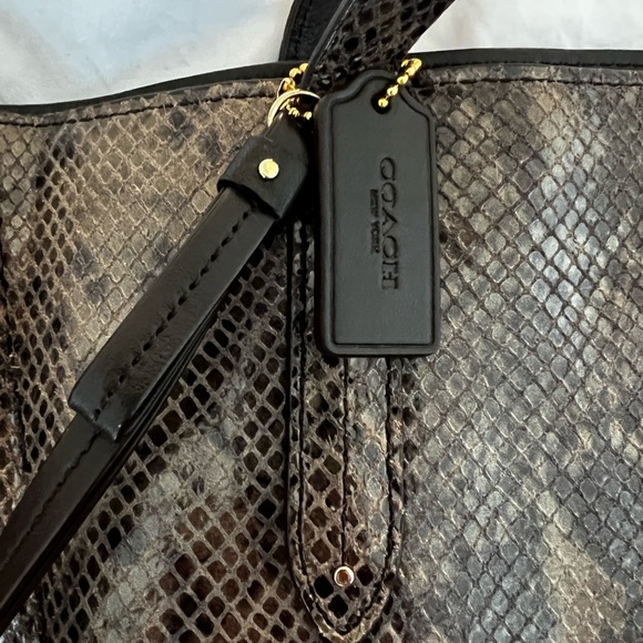 Coach Snakeskin Leather Tote - Picture 8 of 11